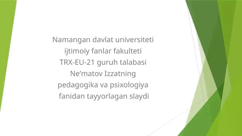 Diqqatning pedagogik va psixologik asoslari