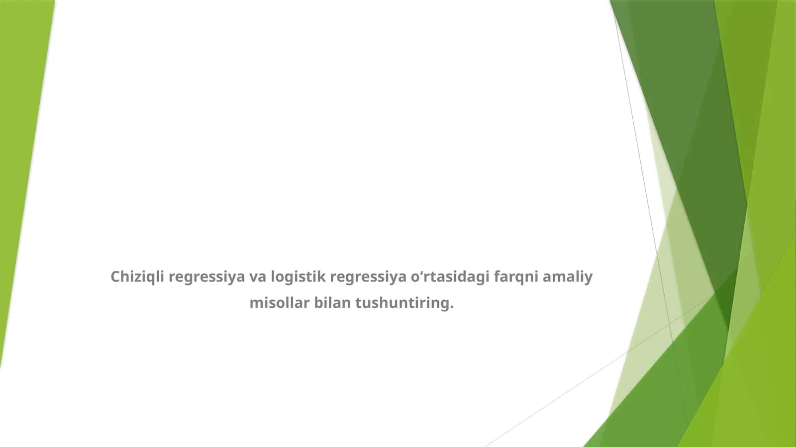 Chiziqli regressiya va logistik regressiya orasidagi farq