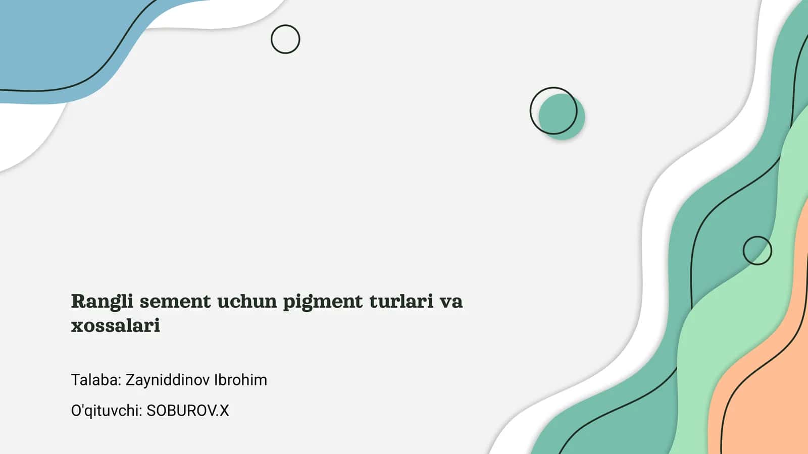 Rangli sement uchun pigment turlari va xossalari