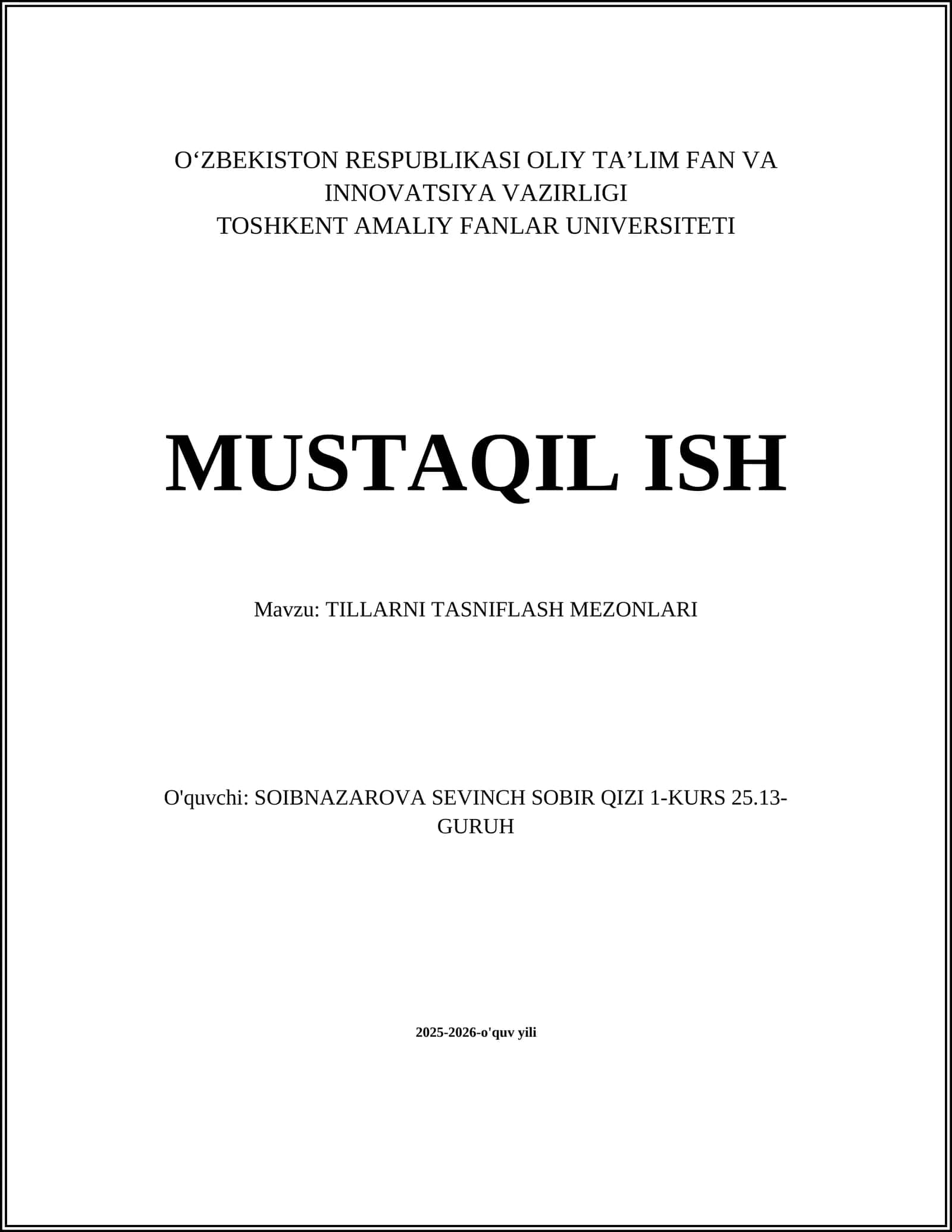 Genetik (nasl) tasnif mezonlari