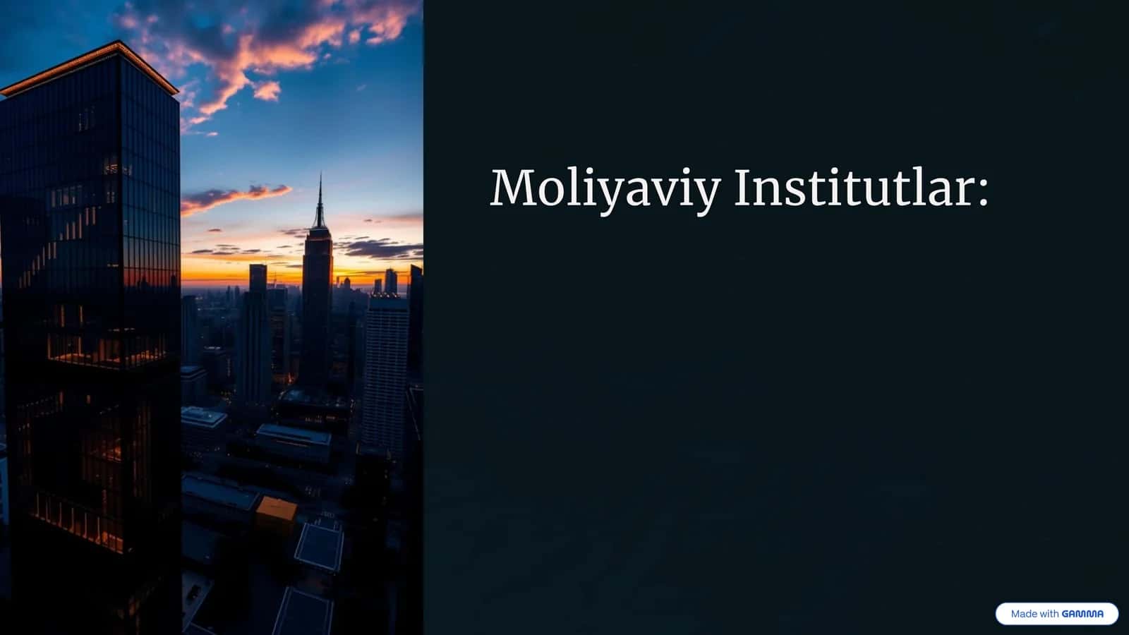 Moliyaviy Institutlar