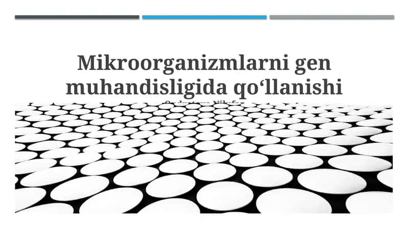 Mikroorganizmlarni gen muhandisligida qoʻllanishi