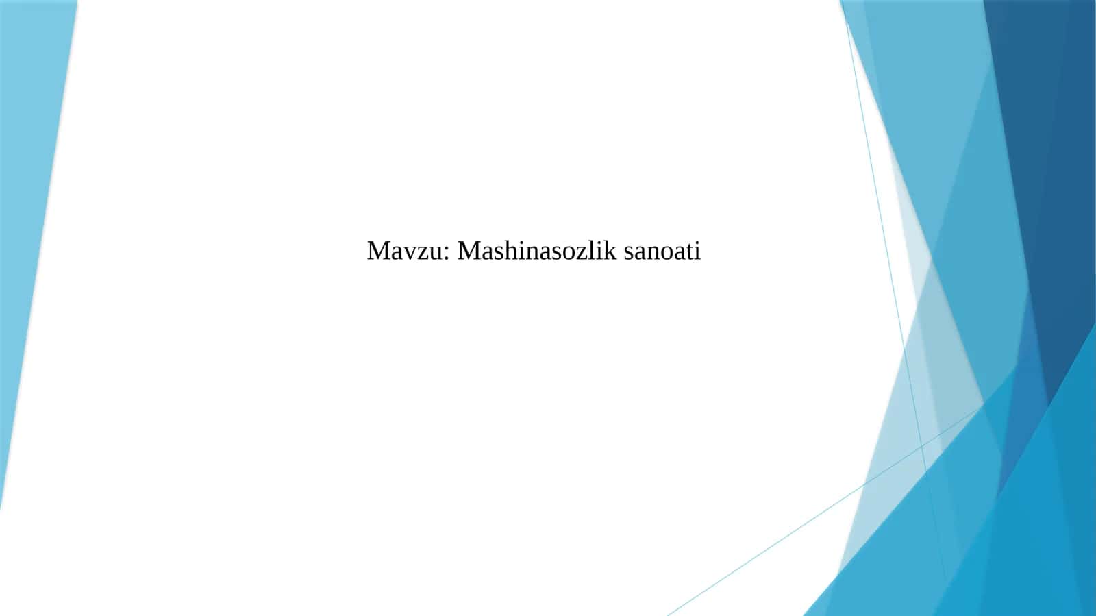 Mashinasozlik sanoati