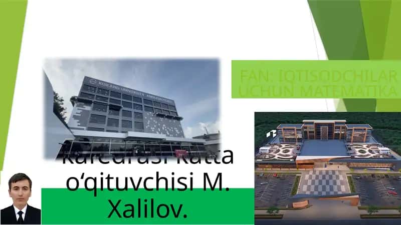 IQTISODCHILAR UCHUN MATEMATIKA