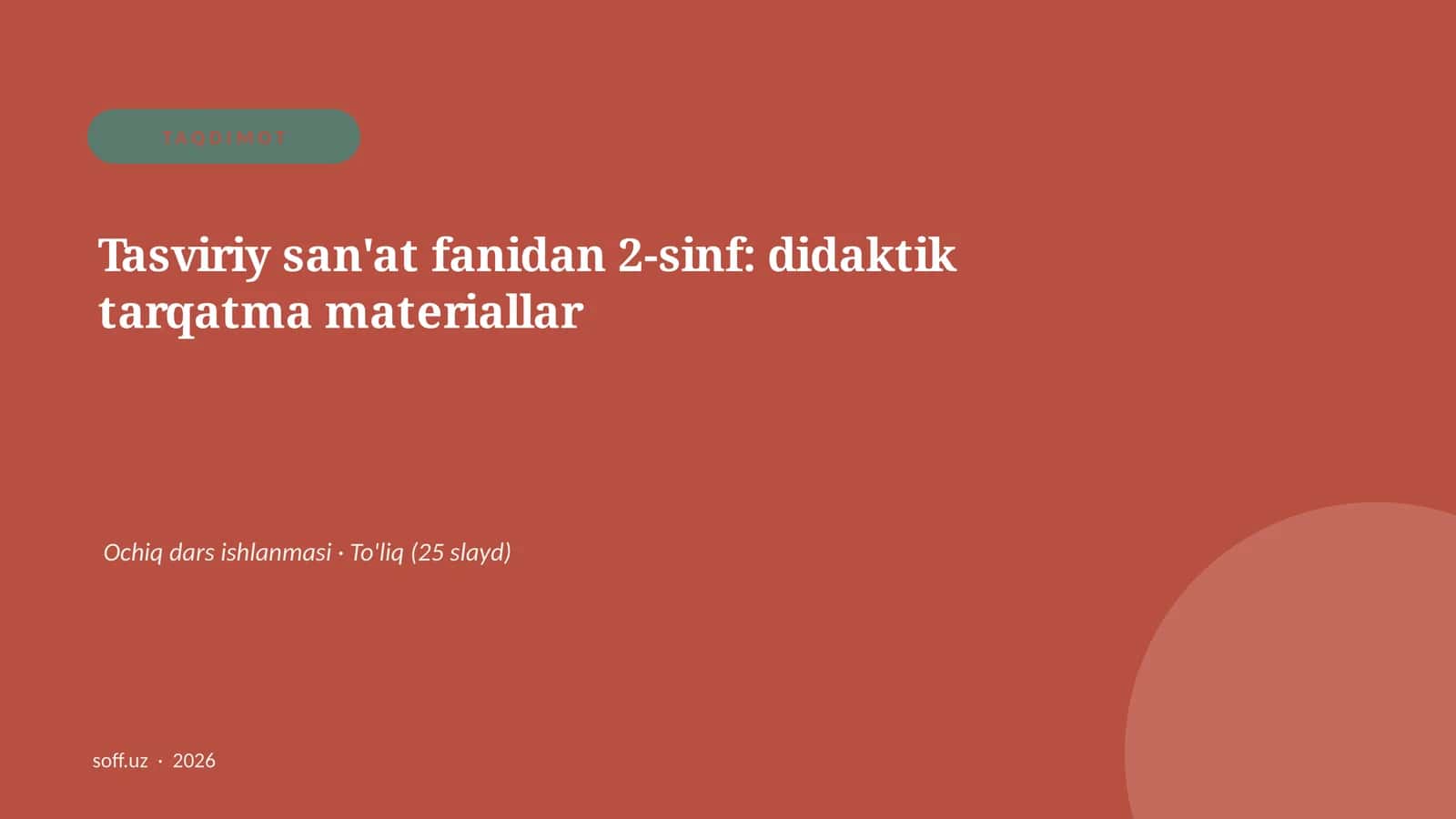 Tasviriy san'at fanidan 2-sinf: didaktik tarqatma materiallar