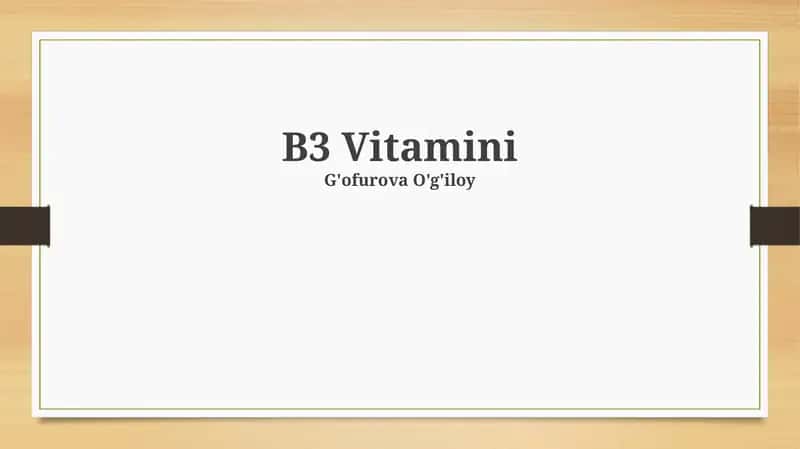 B3 Vitamini