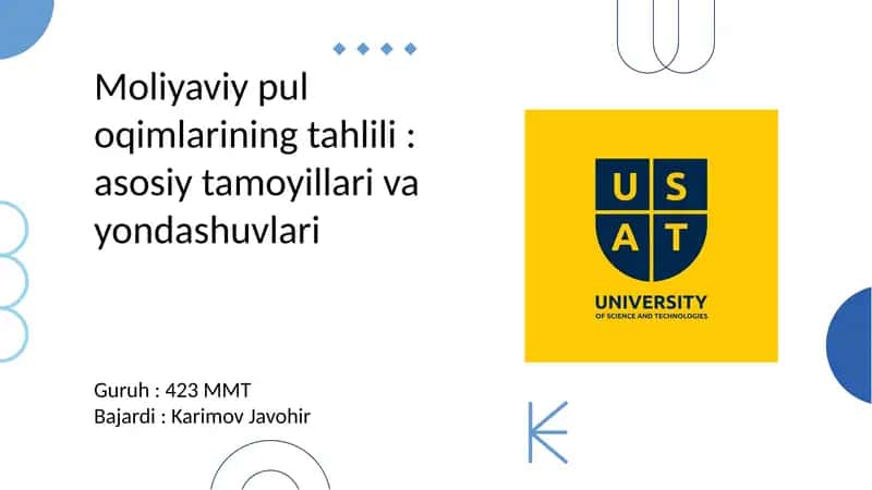 Moliyaviy puloqimlarining tahlili: asosiy tamoyillari va yondashuvlari