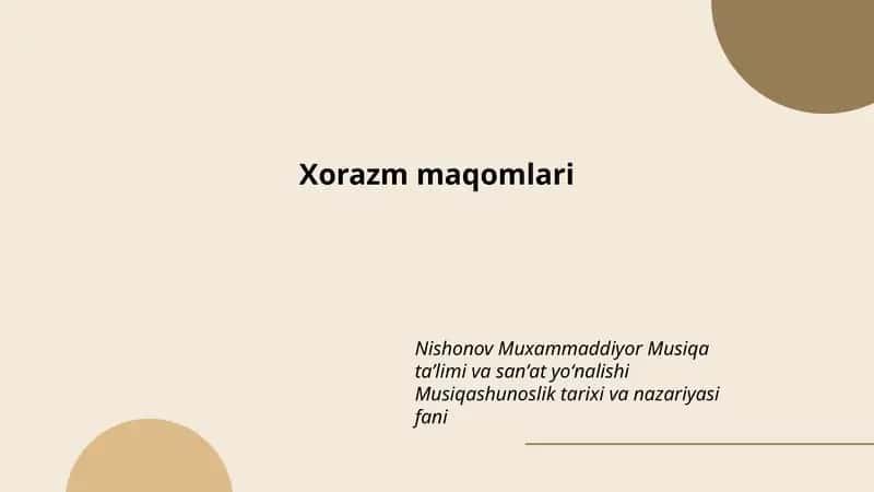 Xorazm maqomlari