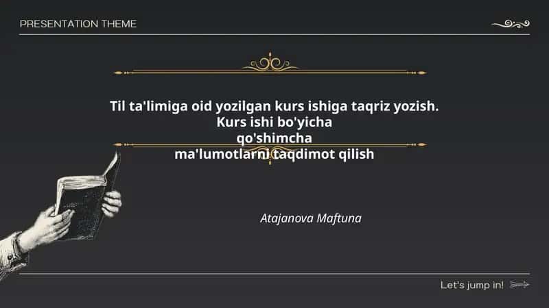Til ta'limiga oid yozilgan kurs ishi
