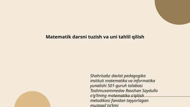 Matematika oʻqitish metodikasi