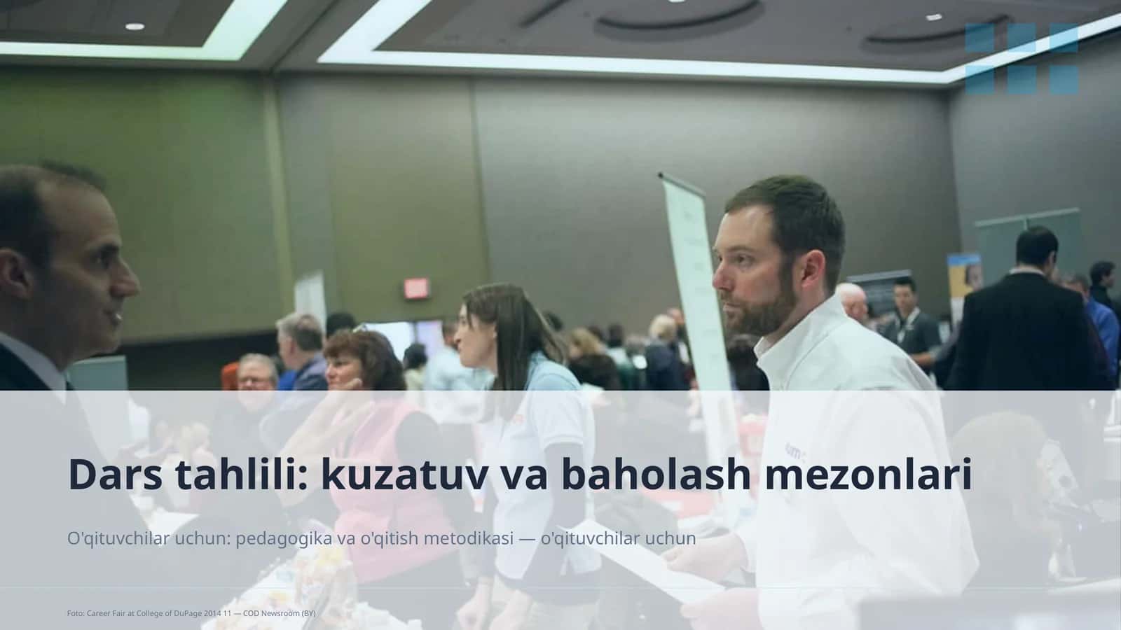 Dars tahlili: kuzatuv va baholash mezonlari