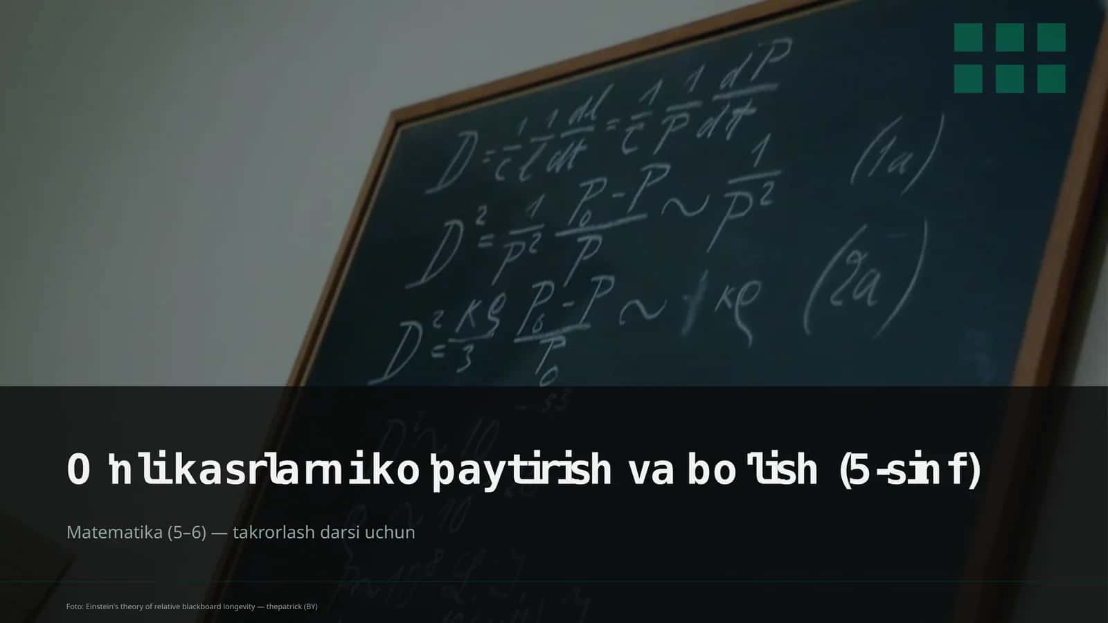 O'nli kasrlarni ko'paytirish va bo'lish (5-sinf)