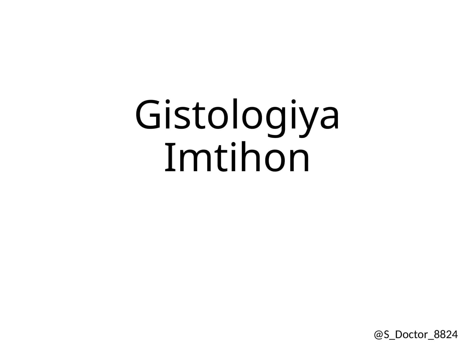 Gistologiya Imtihon