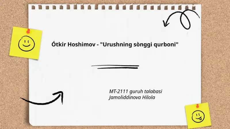 Ótkir Hoshimov - "Urushning sònggi qurboni"
