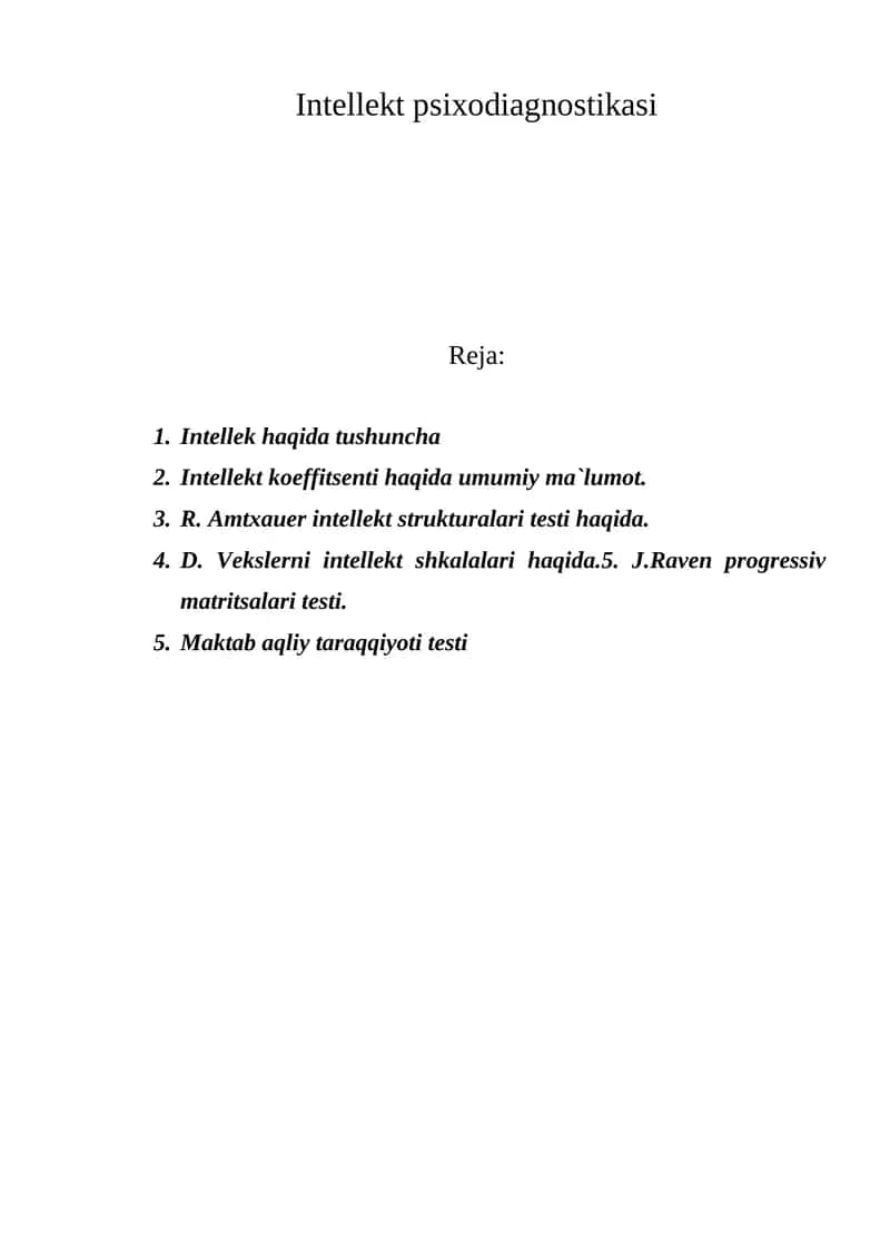 Intellekt psixodiagnostikasi