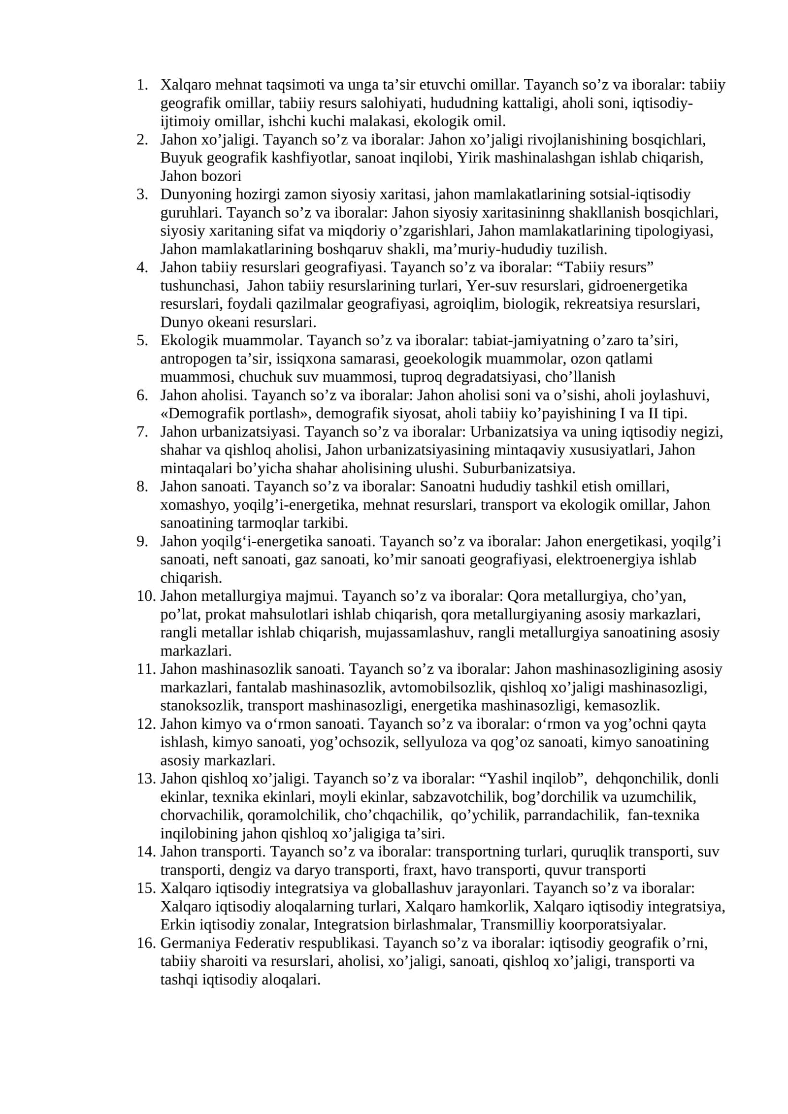 Jahon tabiiy resurslari geografiyasi
