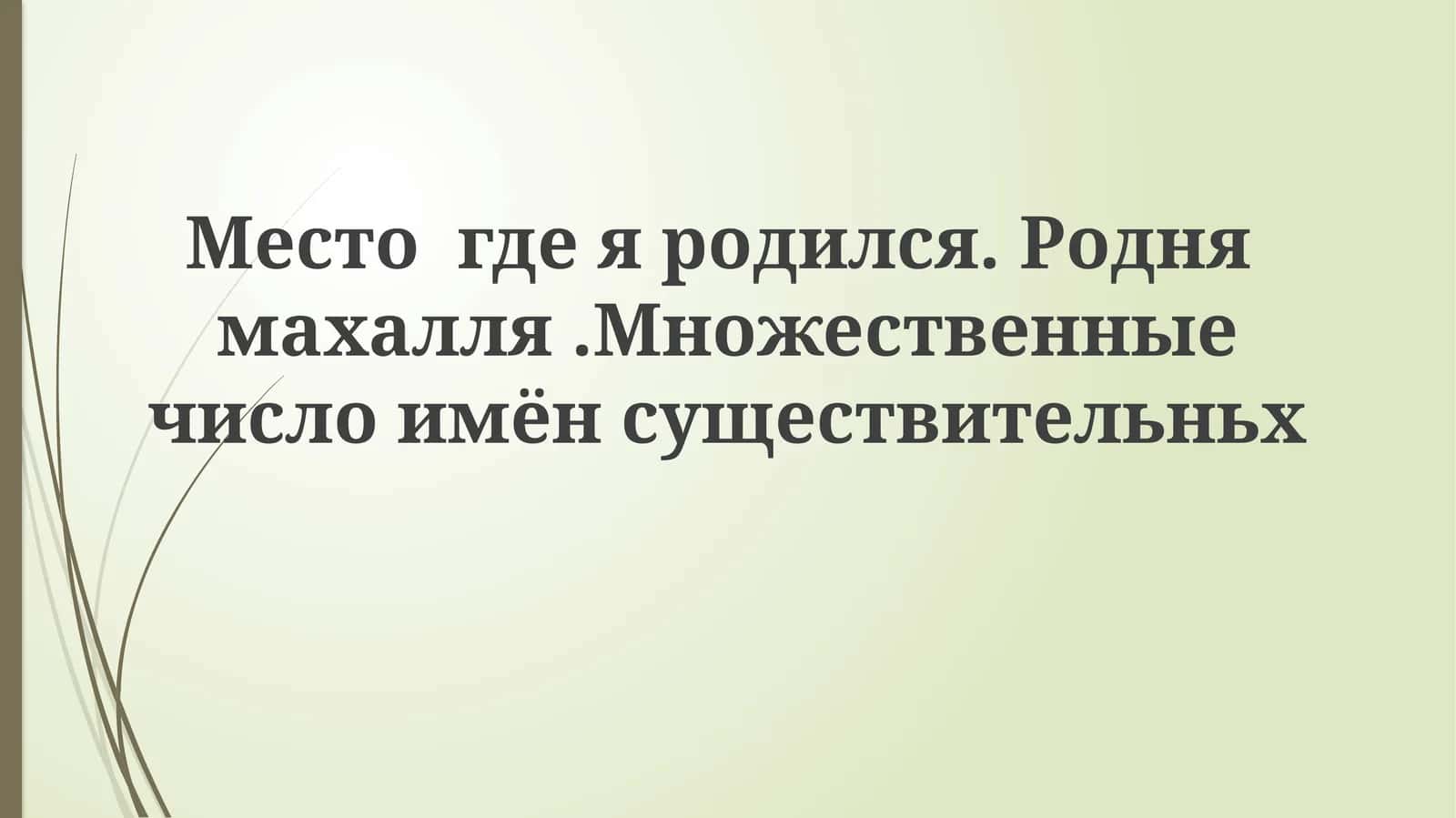 Множественное число имен существительных