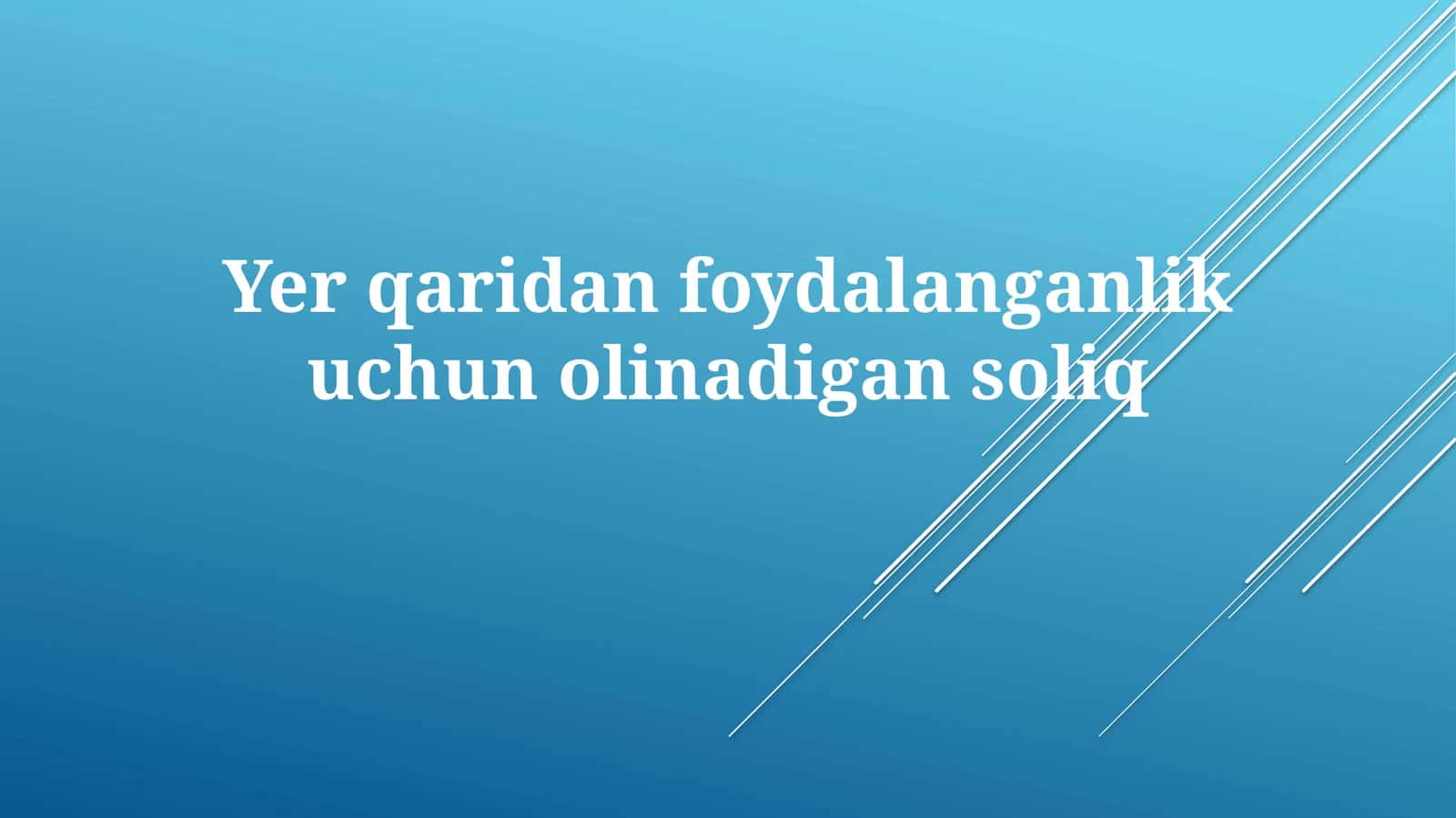 Yerqa'ridanfoydalanganlikuchunolinadigansoliq
