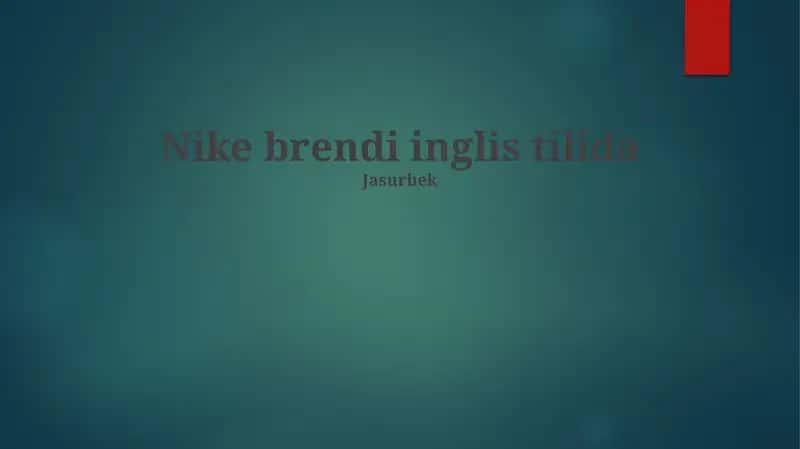 Nike brendi inglis tilida