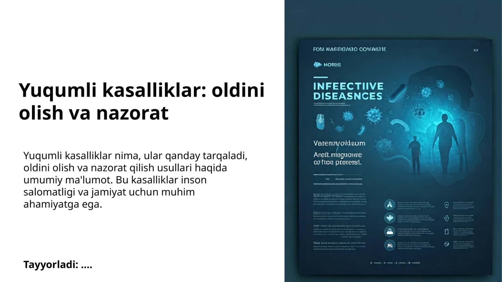 Yuqumli kasalliklar: oldini olish va nazorat