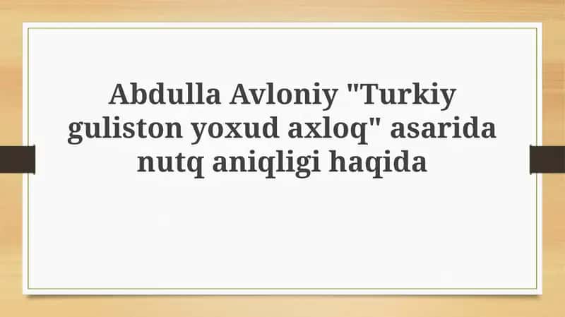 "Turkiston gulistoni" asari danutqaniqligi haqida