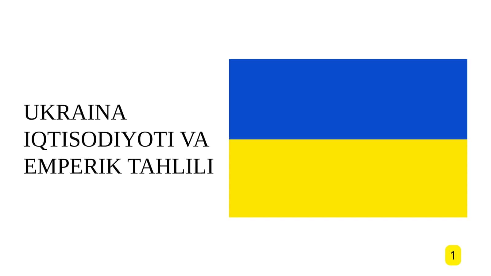 Ukraina iqtisodiyoti va emperik tahlili