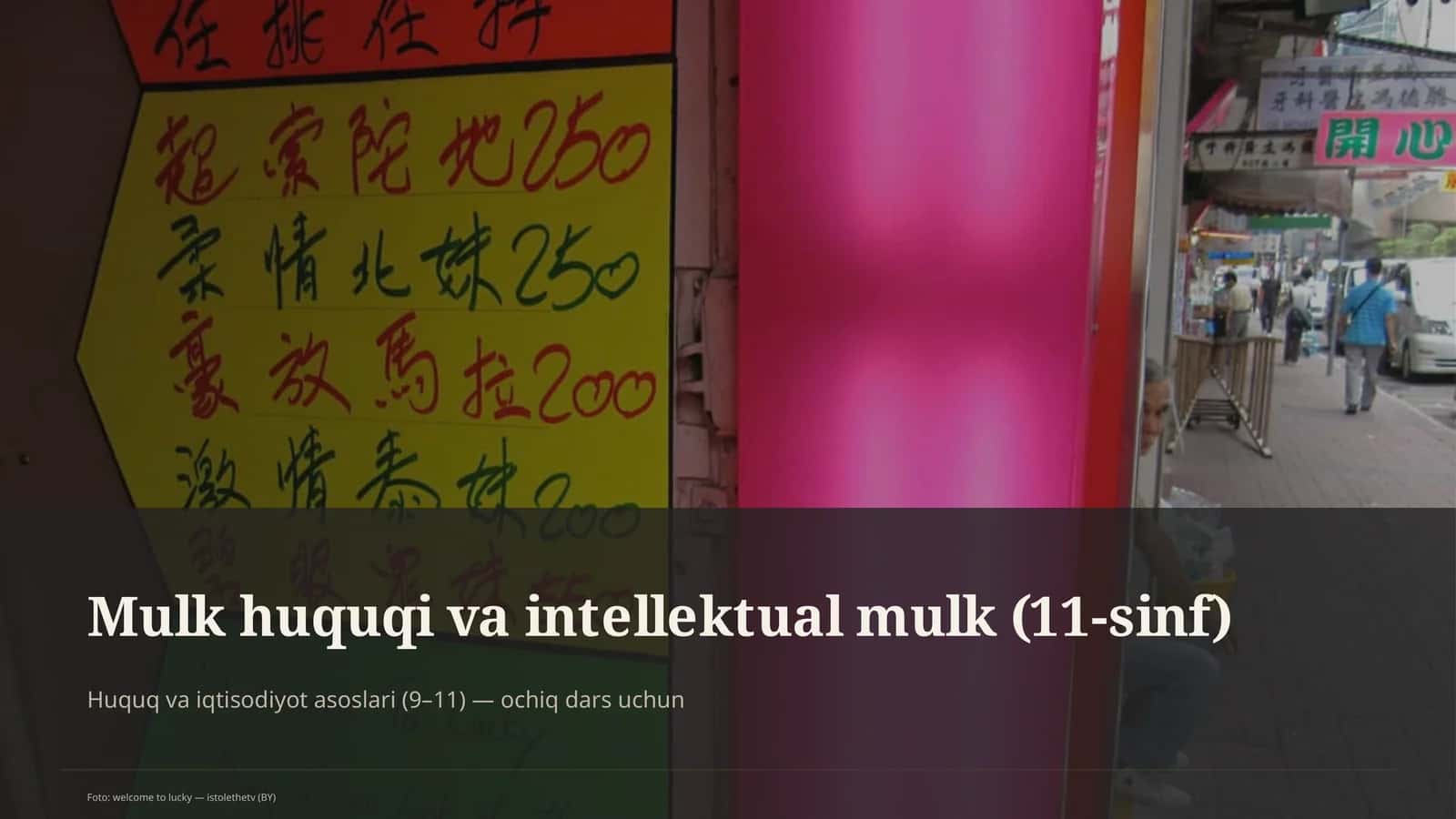 Mulk huquqi va intellektual mulk (11-sinf)