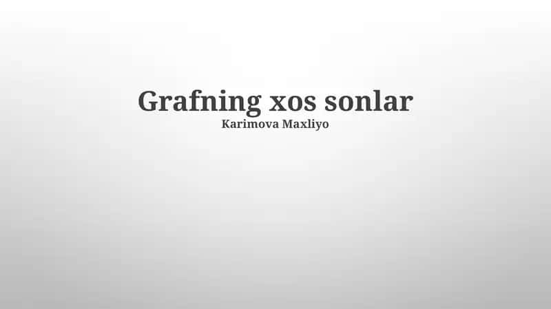 Grafning xos sonlar