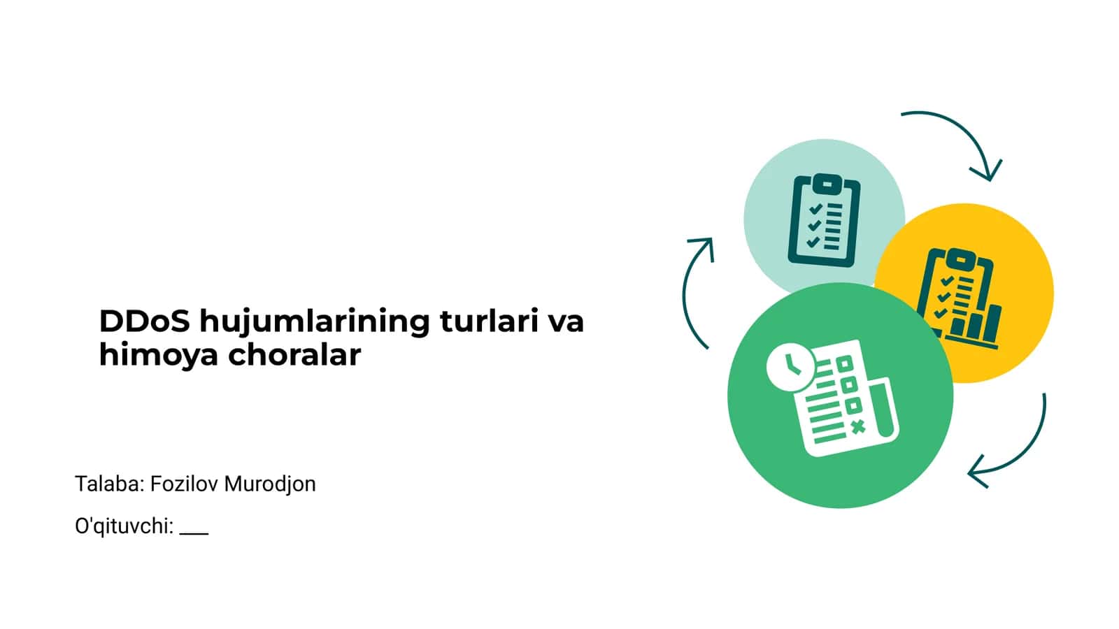 DDoS hujumlarining turlari va himoya choralar