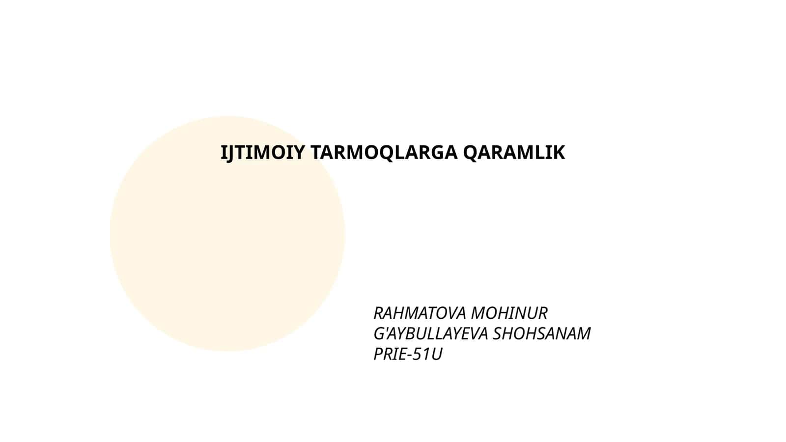 Ijtimoiy Tarmoqlarga Qaramlik