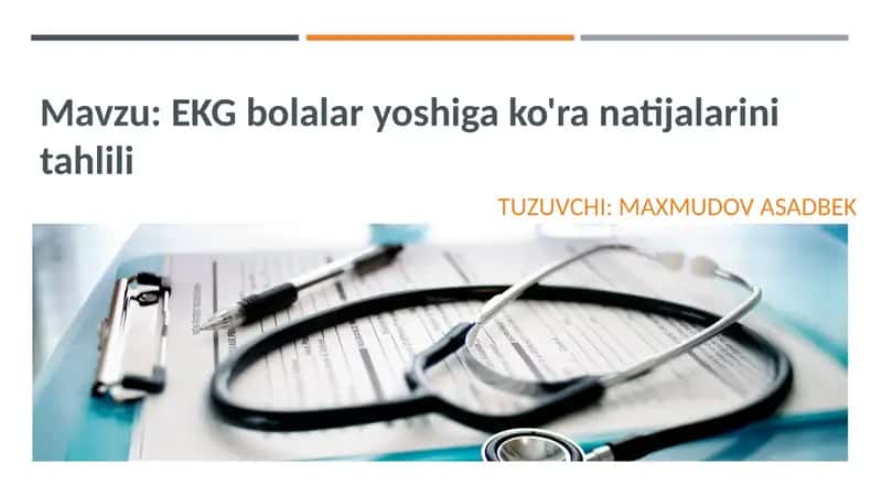 EKG bolalar yoshiga ko'ra natijalarini tahlili
