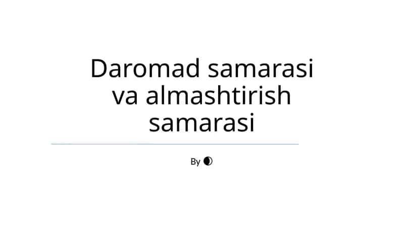 Daromad samarasi va almashtirish samarasi