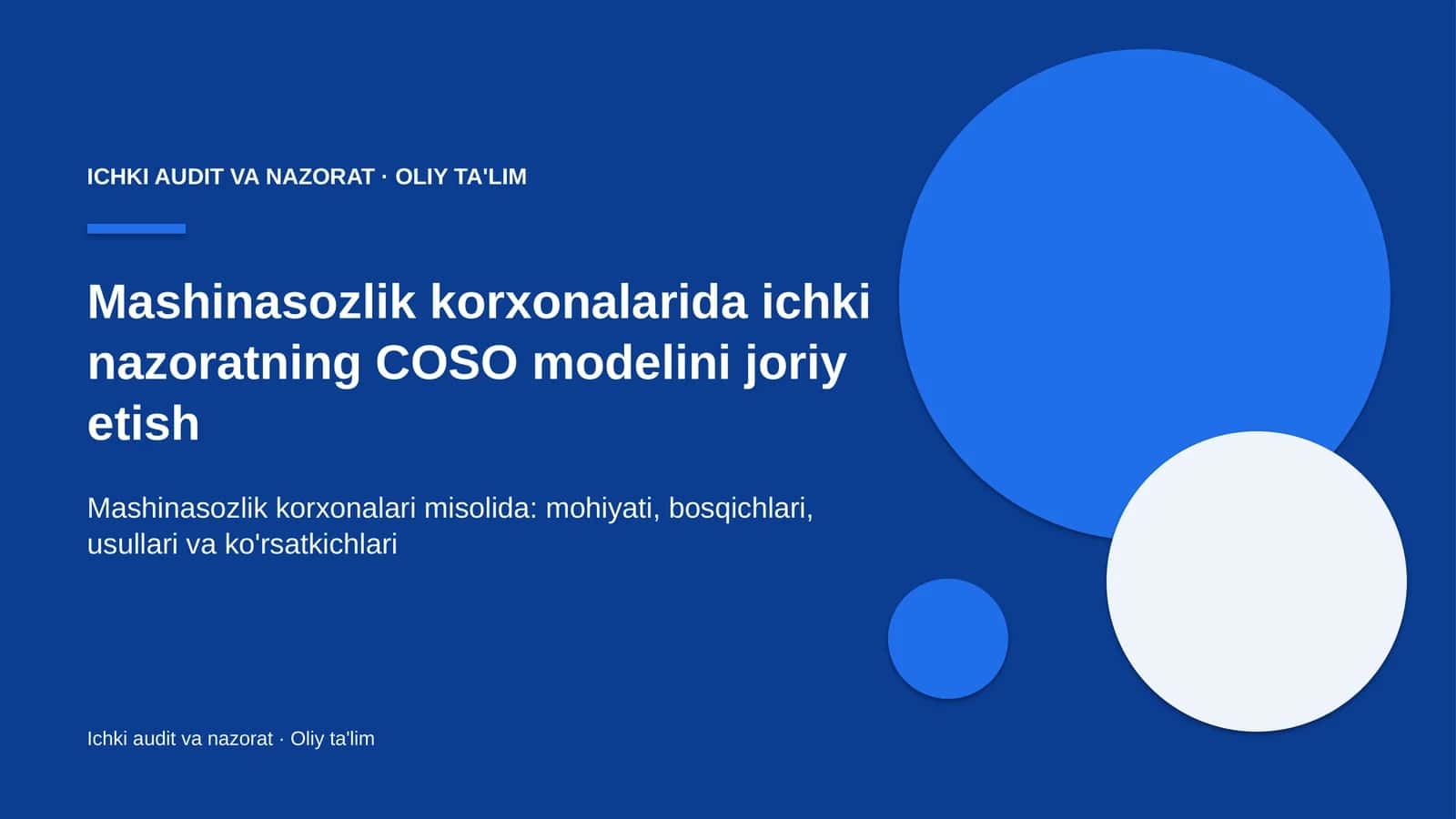 mashinasozlik korxonalarida ichki nazoratning coso modelini joriy etish 4791