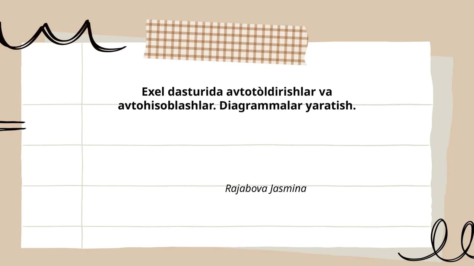 Avtotoʻldirish funksiyasi asoslari