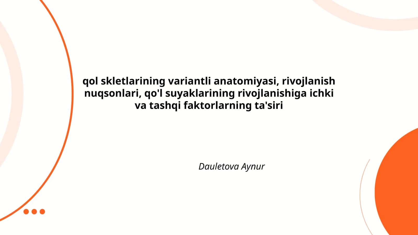 qol skletlarining variantli anatomiyasi, rivojlanish nuqsonlari, qo'l suyaklarining rivojlanishiga ichki va tashqi faktorlarning ta'siri