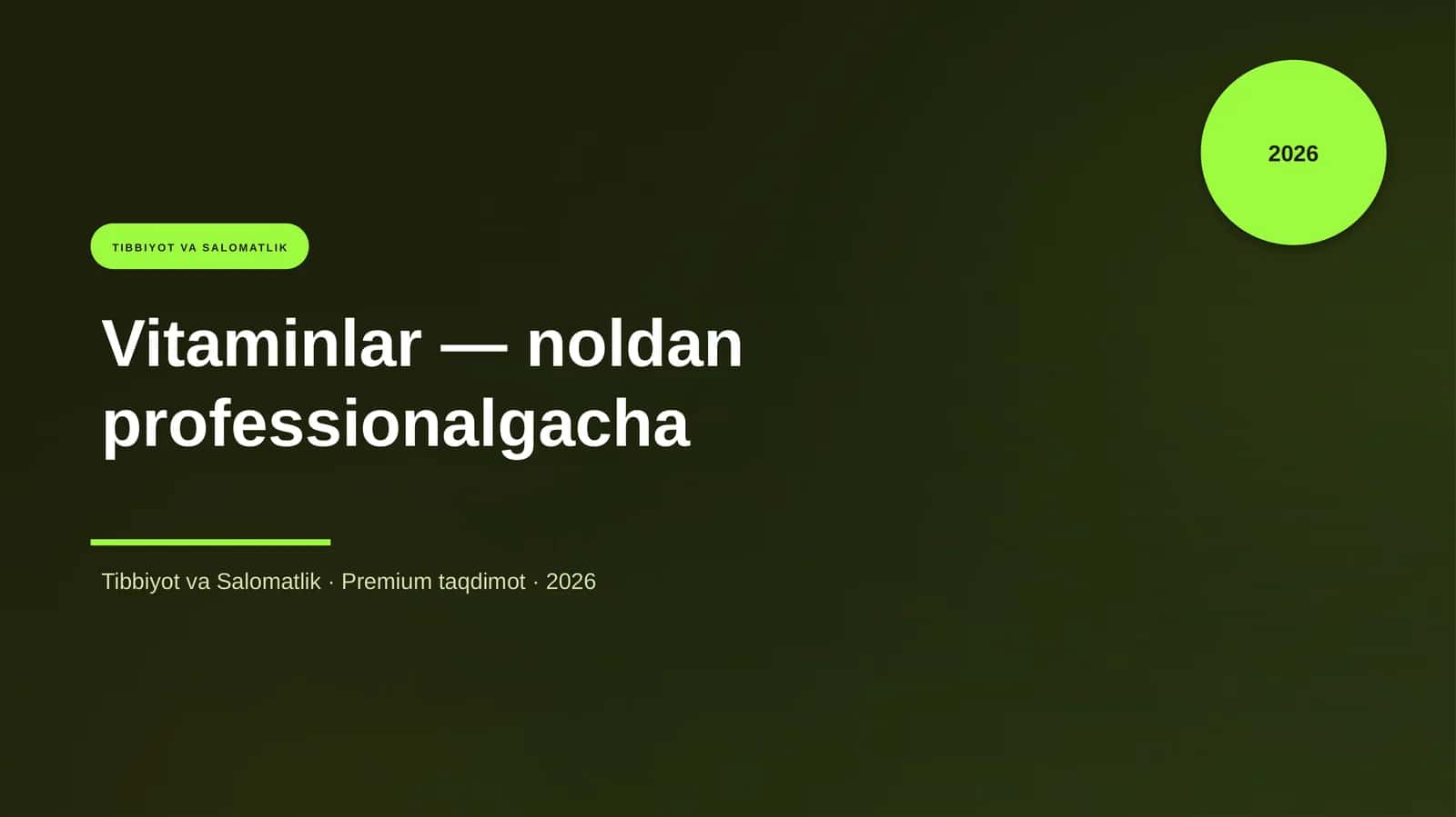 Vitaminlar — noldan professionalgacha