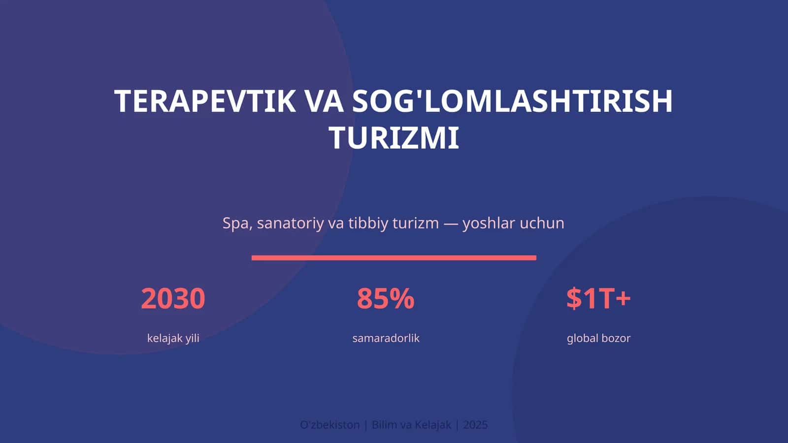 TERAPEVTIK VA SOG'LOMLASHTIRISH TURIZMI