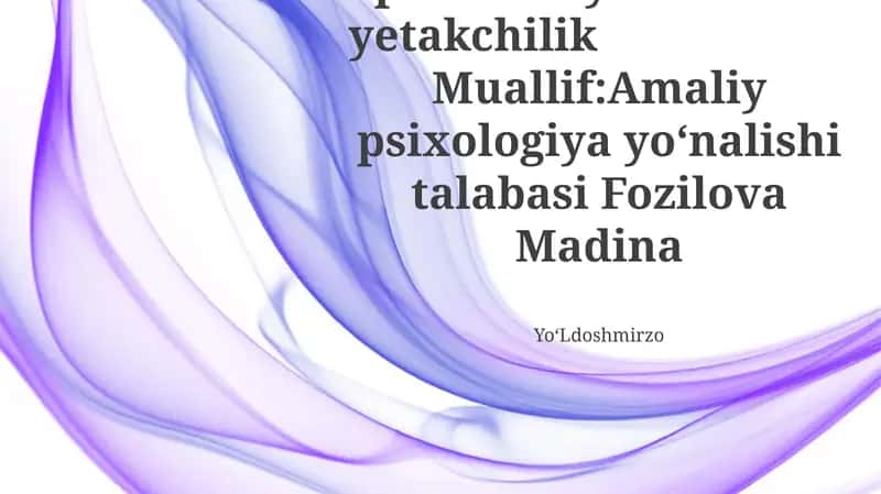 Sport faoliyatida yetakchilik