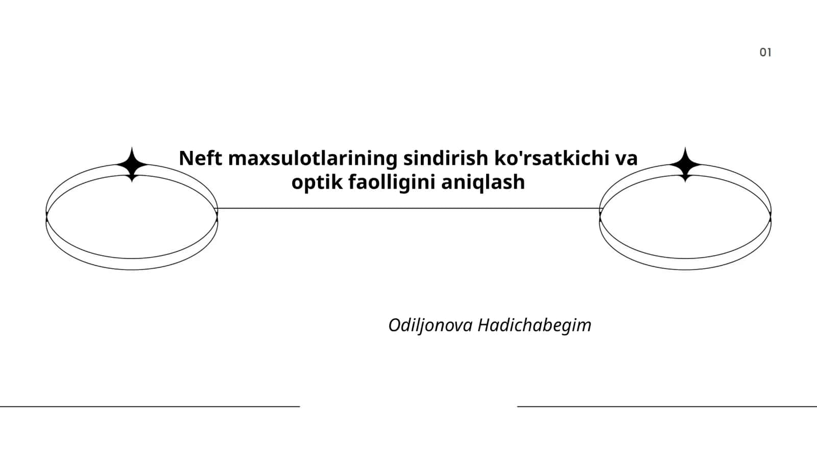 Neft maxsulotlarining sindirish ko'rsatkichi va optik faolligini aniqlash
