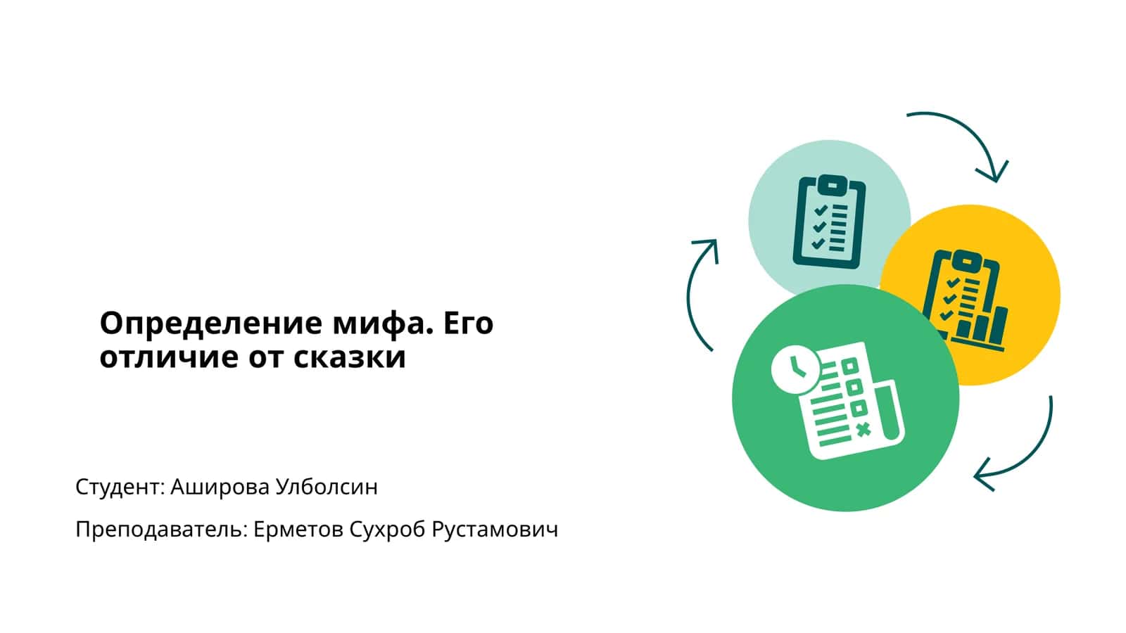Определение мифа. Его отличие от сказки