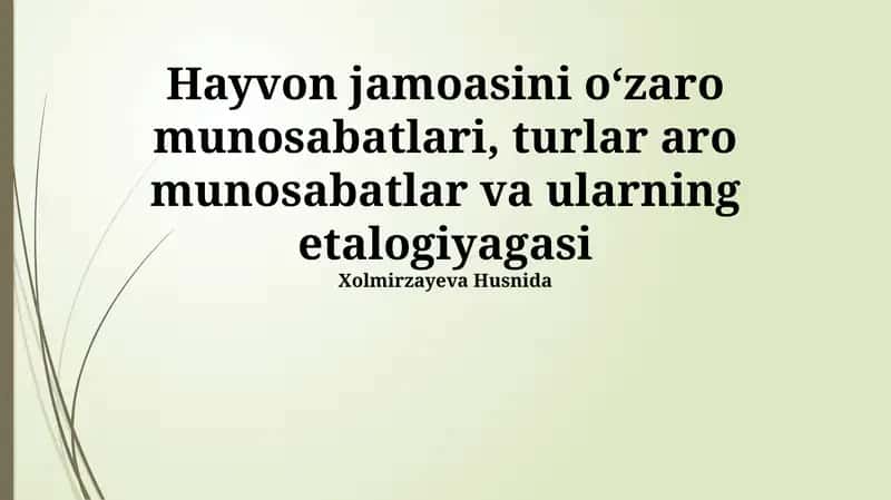 Etologiya asoslari