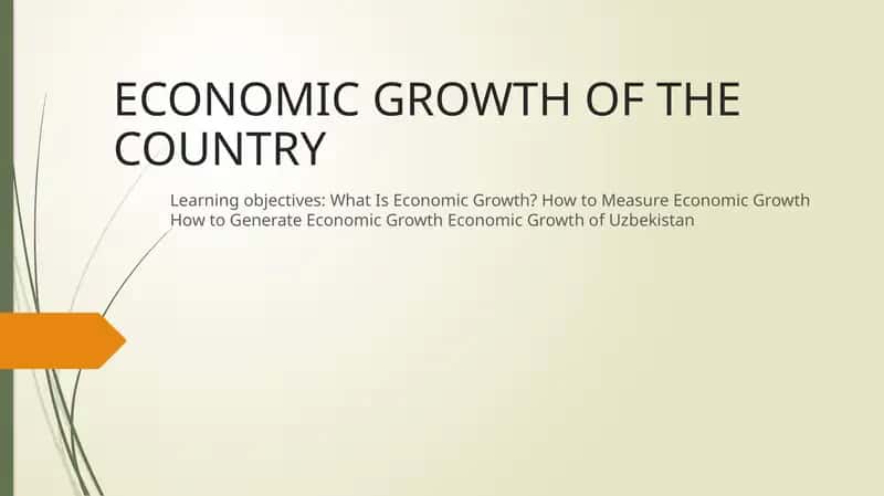 ECONOMIC GROWTH OF THE COUNTRY