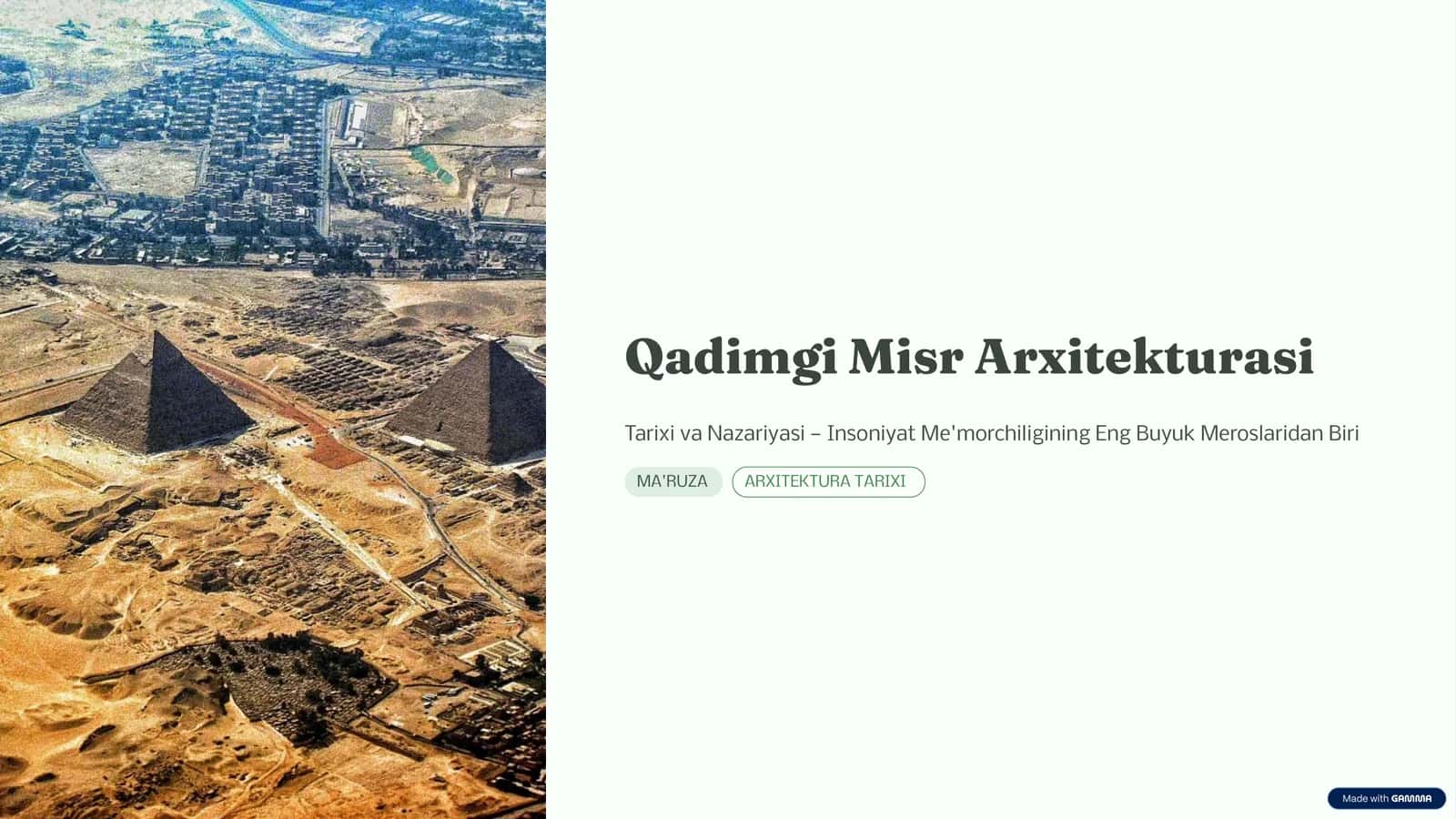 Qadimgi Misr Arxitekturasi | Tayyor PPT Slayd