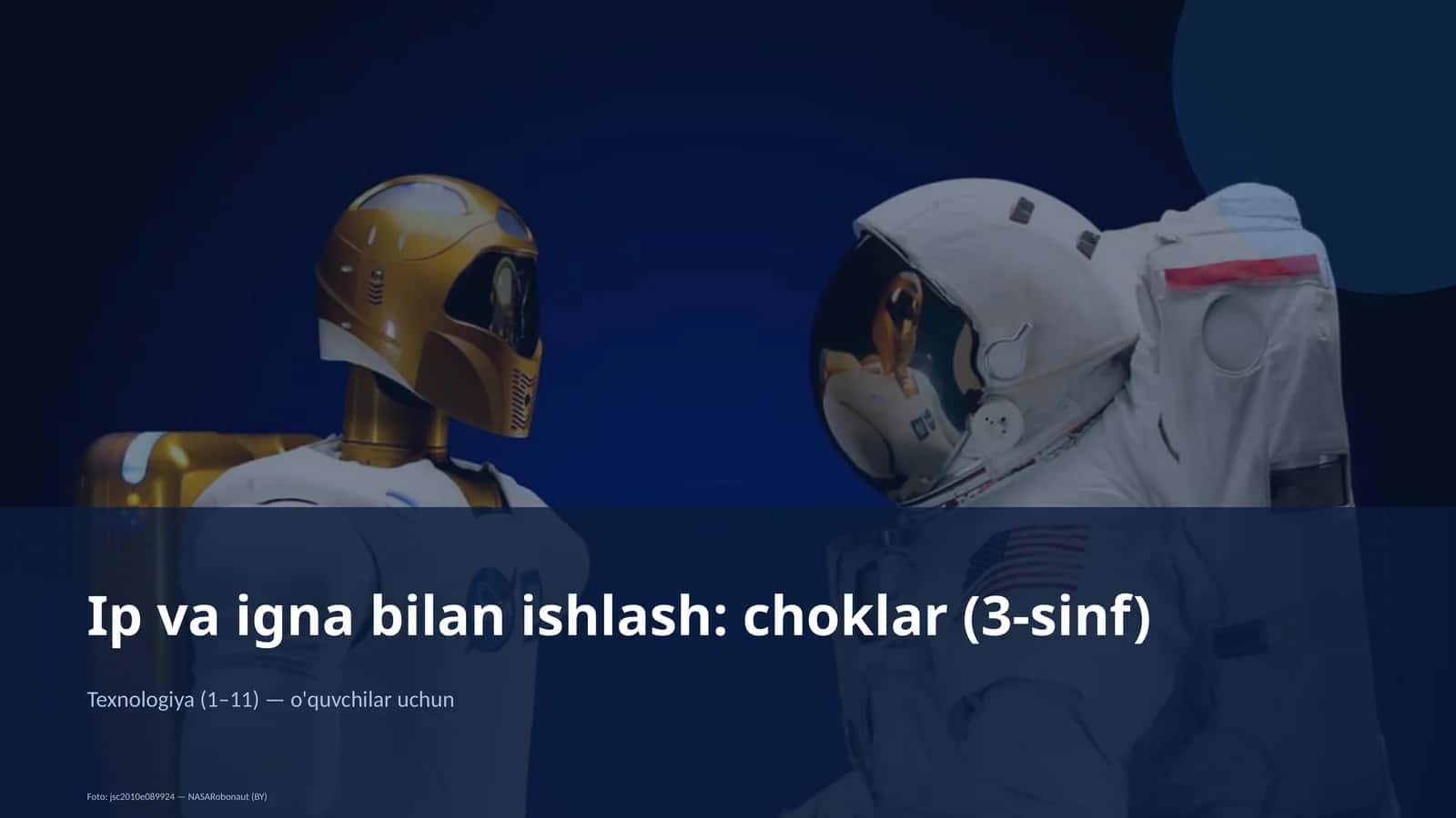 Ip va igna bilan ishlash: choklar (3-sinf)