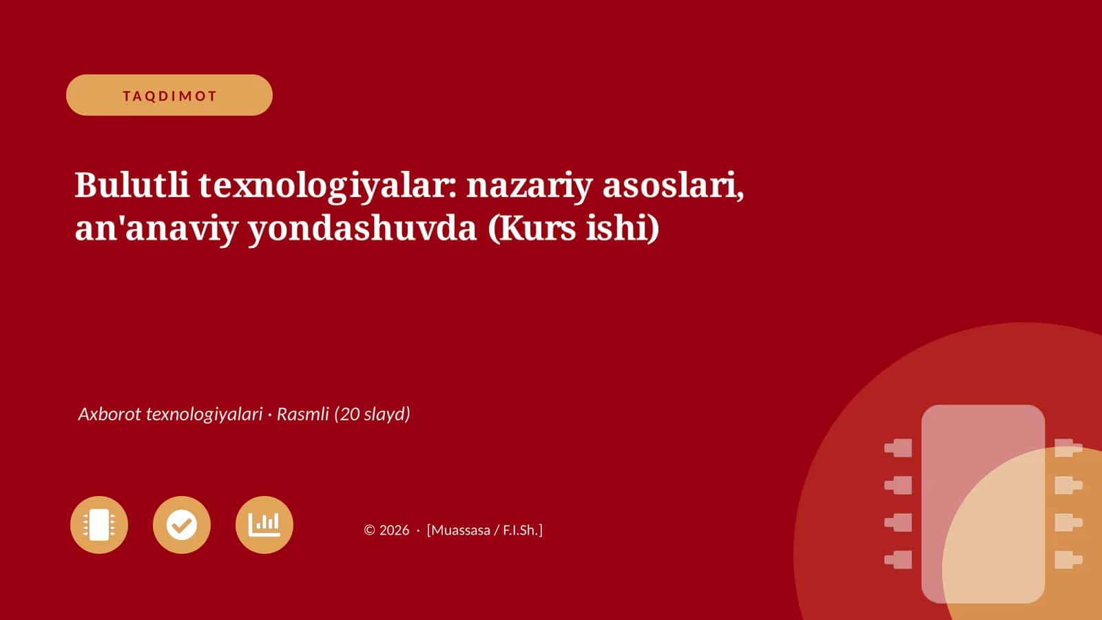 Bulutli texnologiyalar: nazariy asoslari, an'anaviy yondashuvda (Kurs ishi)