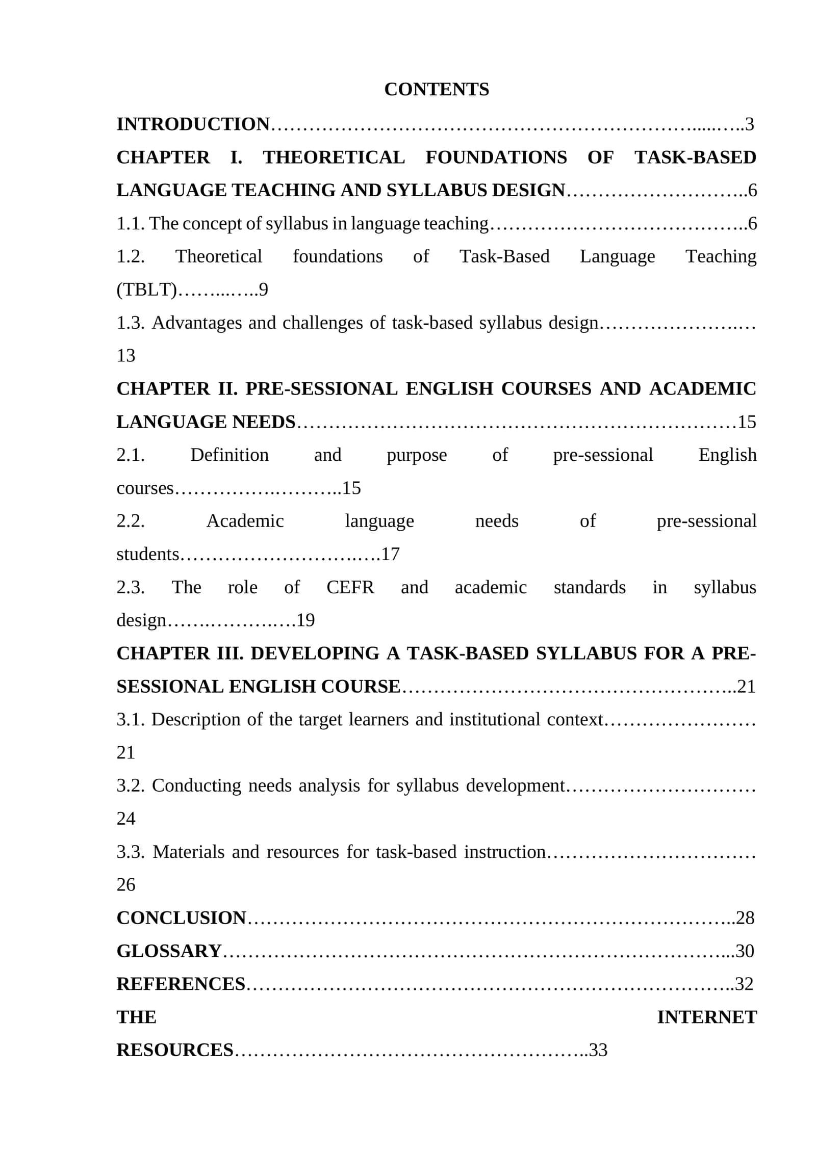 Creating a task-based syllabus for a prosessional english course