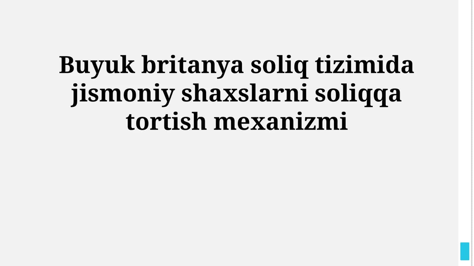 Buyuk britanya soliq tizimida jismoniy shaxslarni soliqqa tortish mexanizmi