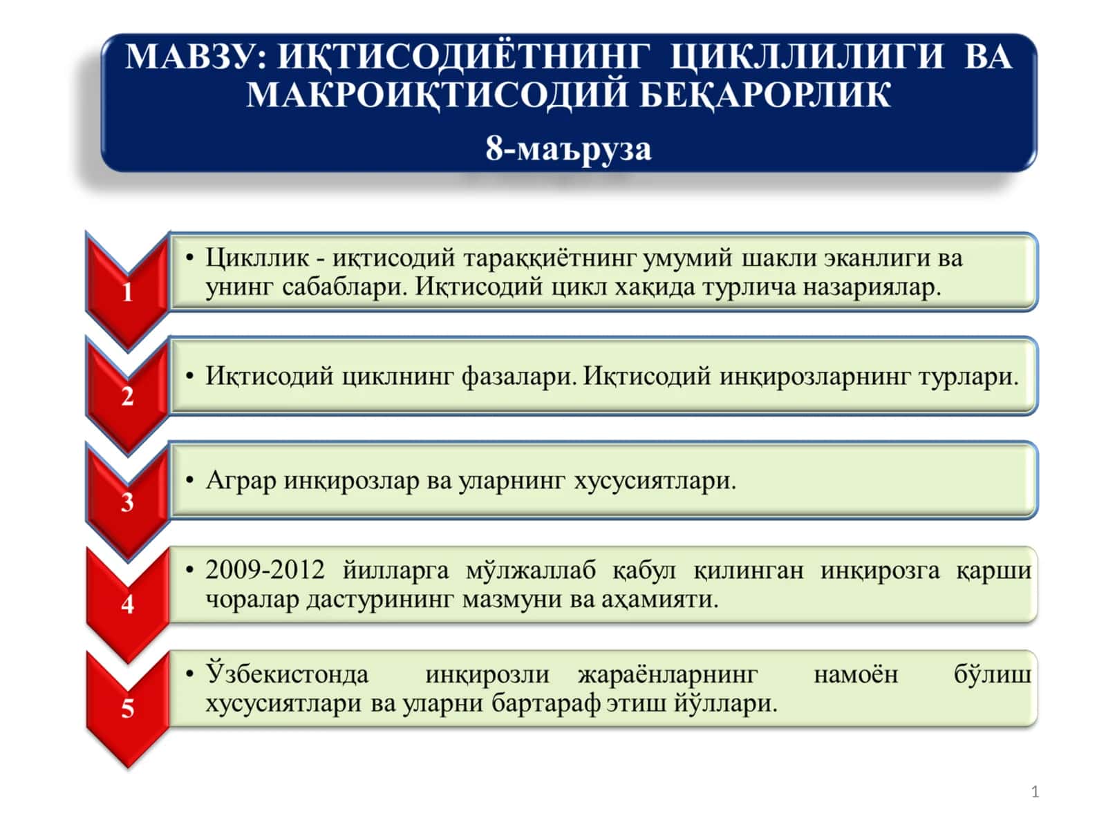 Иқтисодиётнинг циклли ривожланиши