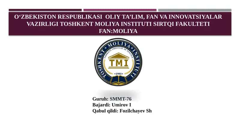 Moliya-pul munosabatlarining ajralmas qismi