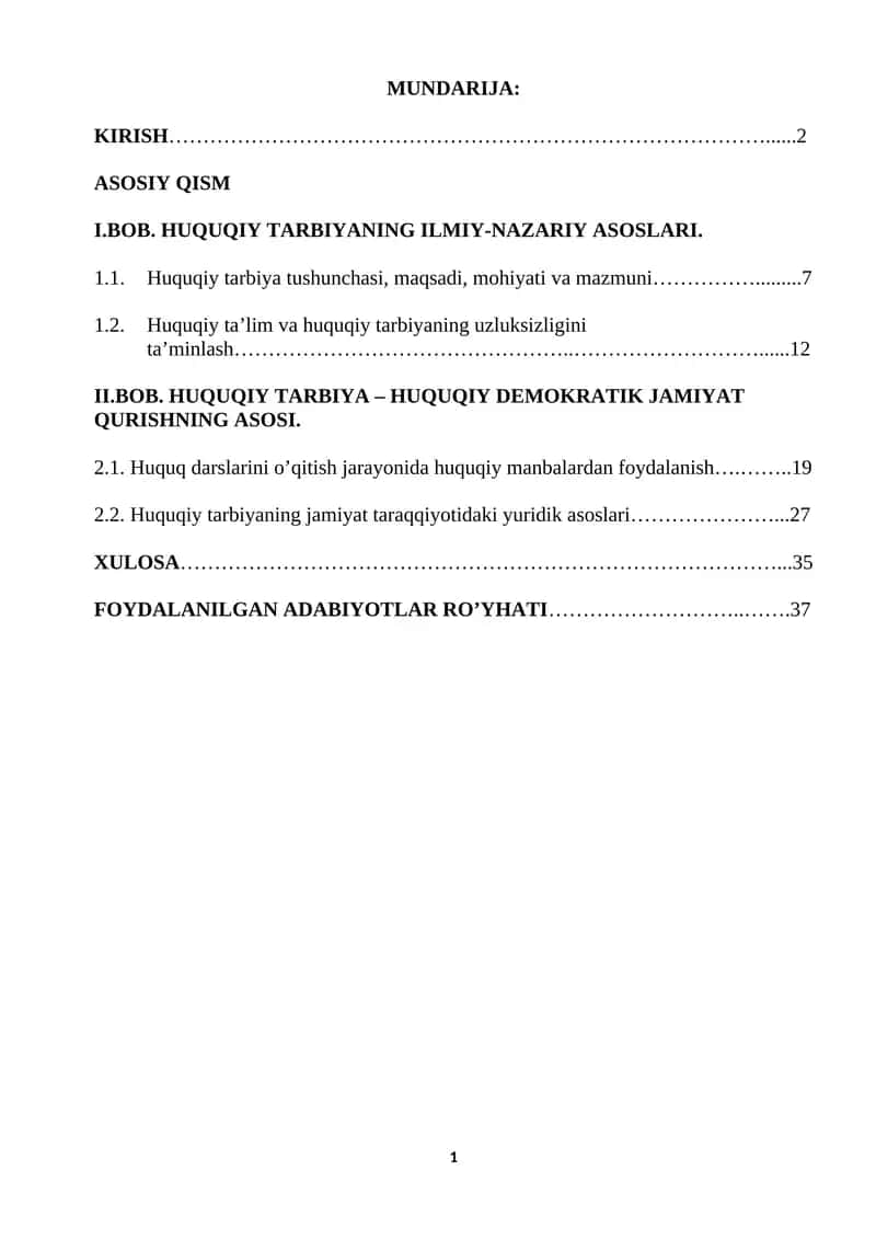 Huquqiy tarbiya - Huquqiy demokratik jamiyat qurishning asosi